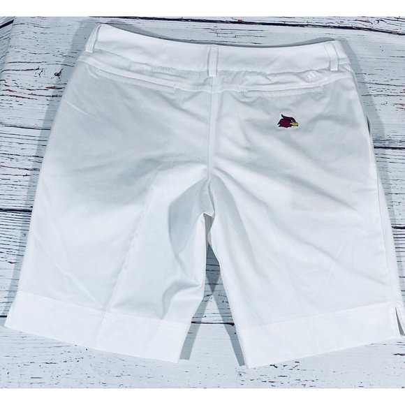 Adidas Shorts Womens Size 16 Plus Clima Lite Flat Front Bermuda White Split Hem - Picture 2 of 12